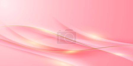 Foto de Pink abstract background with luxury golden elements vector illustration - Imagen libre de derechos