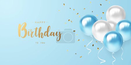 Foto de Celebra tu fondo de cumpleaños con una hermosa ilustración del vector de globos. - Imagen libre de derechos