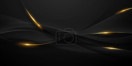 Photo for Abstract modern design black background with luxury golden elements vector illustration. - Royalty Free Image