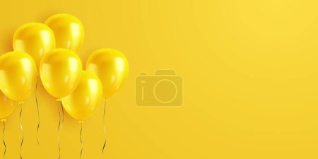 Foto de 3d globo amarillo diseño fondo vector banner plantilla hermosa ilustración - Imagen libre de derechos