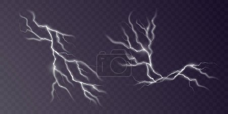 lightning light effect background realistic flash with lightning electric explosion vector illustration