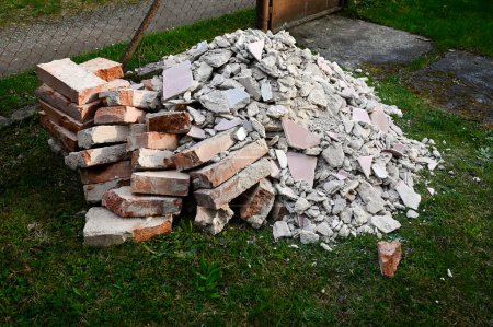 Photo for A pile of waste created after the house was demolished - Royalty Free Image