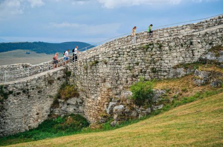 Photo for Zehra, Slovakia - August 18, 2015: Tourists on ruins castle Spissky Hrad, Slovakia. - Royalty Free Image