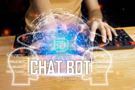 Foto de Conceptually, ChatGPT(chat GPT) is an AI chatbot or artificial intelligence that can communicate through messages with humans naturally. - Imagen libre de derechos