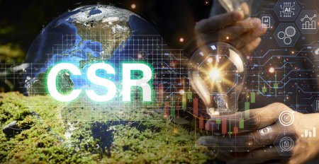 CSR concept on social and environmental responsibility Conduct business under the principles of ethics and good management. By being responsible for society and the environment