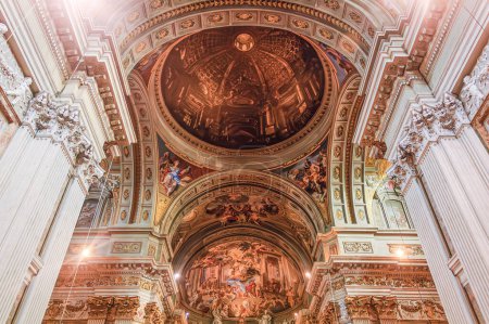 Photo for Rome, Italy, August 9, 2008: Fake dome in the church of Saint Ignatius of Loyola, the work of Father Andrea Pozzo - Royalty Free Image
