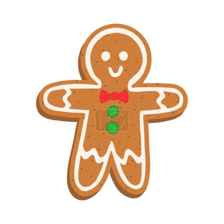 Illustration for Vector llustration of a sweet gingerbread man. Sweet cookie. - Royalty Free Image