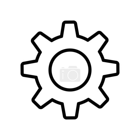 Illustration for Single gear icon in outline style. - Royalty Free Image