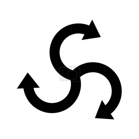 Téléchargez les illustrations : Spirale spin trois flèches icône design. - en licence libre de droit