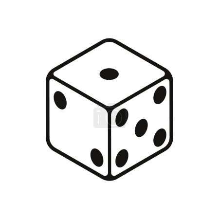 Illustration for Single whit dice icon design. - Royalty Free Image
