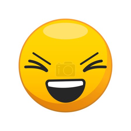 Vector illustration of yellow laugh face. Vector.