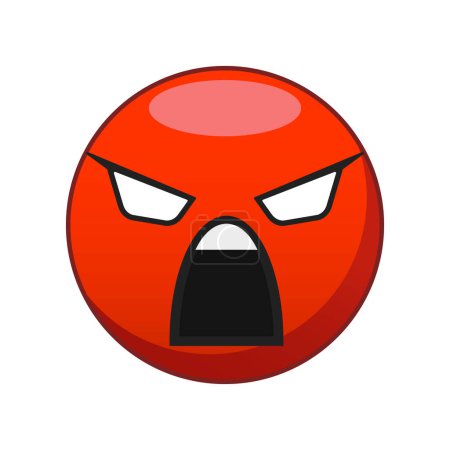 Vector illustration of a red angry face. Vector.