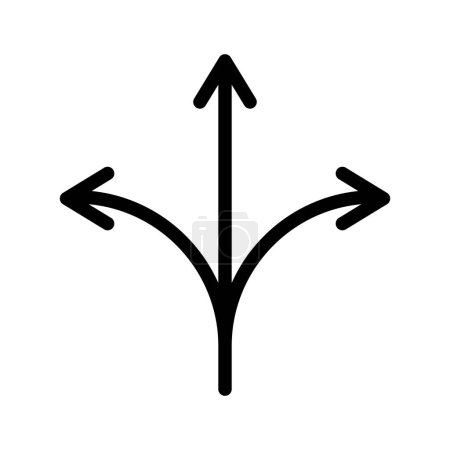 Triple conception d'icône de flèches séparées dans un style linéaire. Vecteur.