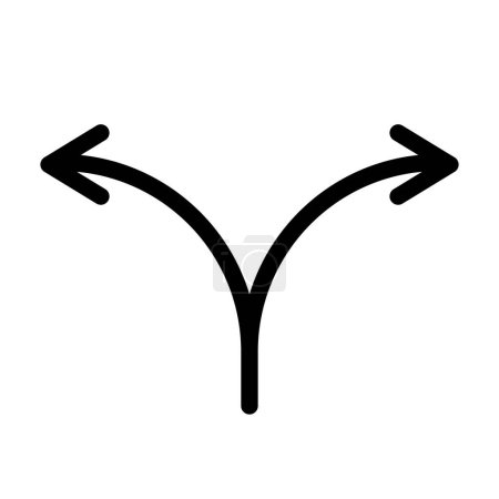 Dos flechas separadas icono de diseño en estilo lineal. Vector.