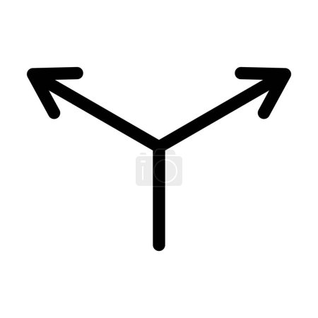 Verzweigende Pfeile Symboldesign im Linienstil. Vektor.