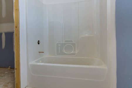 Photo for Interior design for a renovation bathroom with a bathtub for the new home - Royalty Free Image