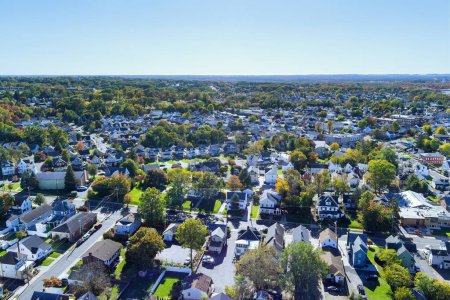 Photo for New Jersey residential area with small rural American town in landscape private houses - Royalty Free Image