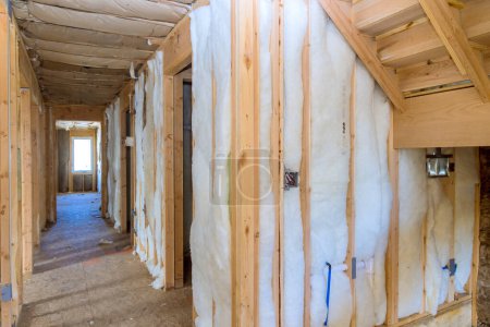 Construction of an insulation wall in new residential building
