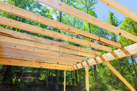 When remodeling house, wood framing is used to support beams