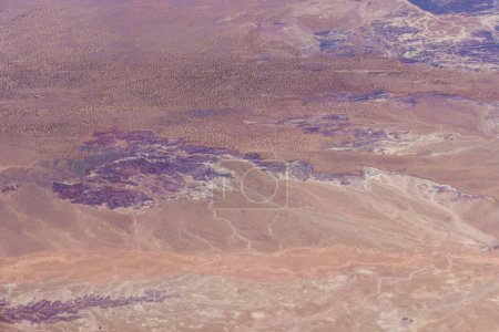 An aerial view desert land of New Mexico