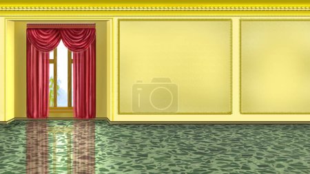 Photo for Hall interior of the art gallery or museum. Digital Painting Background, Illustration. - Royalty Free Image