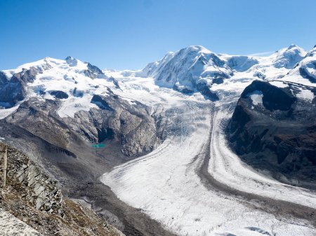 Photo for Zermatt, Switzerland: Image of the famous mountain called Catena del Monte Rosa and Cima Doufour - Royalty Free Image