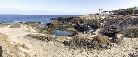 Lanzarote, Spain: Lanzarote, Spain - June 2, 2018: rocky coast in the area of Charco de Palo