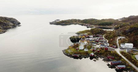 Drones Eye View: Nusfjords Dawn - A Lofoten Gem Awakens. High quality 4k footage