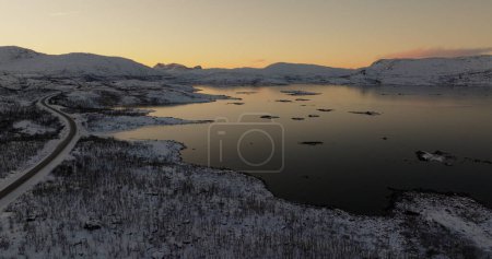Twilight Whispers: The Road to Serenity in Lofoten. High quality 4k footage