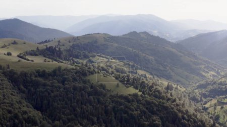 Aerial View of the Ukrainian Carpathians in Summer. High quality 4k footage