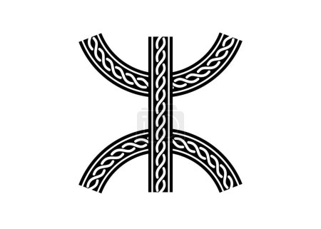 Illustration for Tifinagh symbol, amazigh drawing vector, tazerzit drawing, - Royalty Free Image
