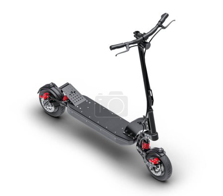 Professional electric scooter with suspension system - isolated on a white background - 3d render