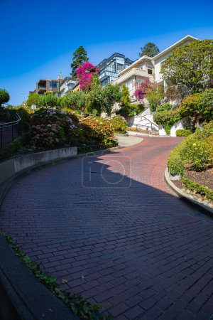 Photo for Lombard Street, the world's most crooked street in San Francisco. One of the city's popular attractions. - Royalty Free Image