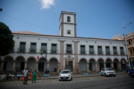 Photo for Salvador, bahia, brazil - august 28, 2022: view of the old building where the city council of Salvador works. - Royalty Free Image