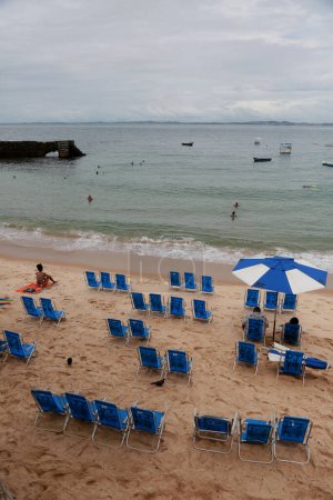 Photo for Salvador, bahia, brazil - november 20, 2022: view of the beach at Porto da Barra in Salvador city. - Royalty Free Image