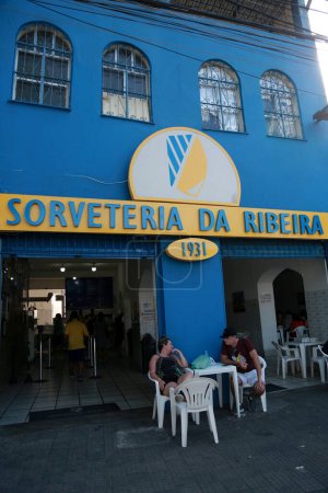 Photo for Salvador, bahia, brazil - december 13, 2022: view of the ice cream shop in the Ribeira neighborhood in the city of Salvador. - Royalty Free Image