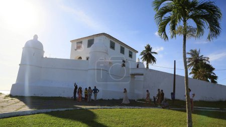 Foto de Salvador, bahia, Brasil - 25 de diciembre de 2023: vista del fuerte de Monte Serrat en la ciudad de Salvador. - Imagen libre de derechos