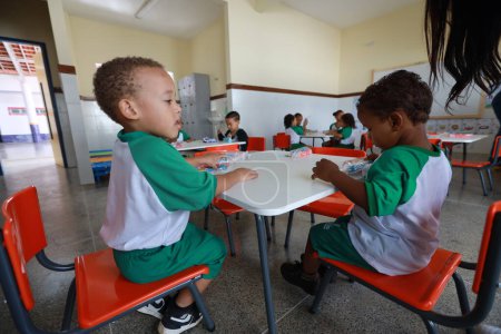 Photo for Lencois, bahia, brazil - June 1, 2024: children are seen in a classroom at a public daycare center in the city of Lencois. - Royalty Free Image