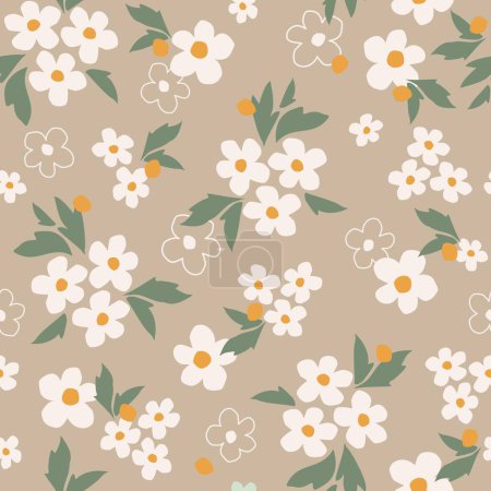 Photo for Illustration of stylish seamless pattern with beautiful flowers - Royalty Free Image