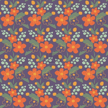 Photo for Illustration of stylish seamless pattern with beautiful flowers - Royalty Free Image