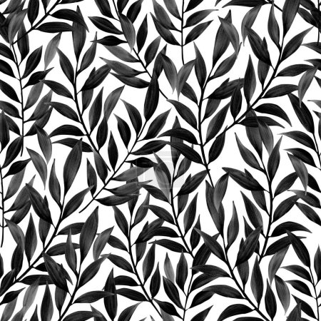 Photo for Illustration of stylish seamless pattern with olive leaves - Royalty Free Image