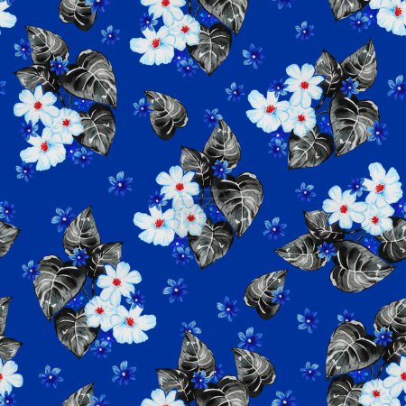 Téléchargez les photos : Illustration of stylish seamless pattern with beautiful flowers - en image libre de droit