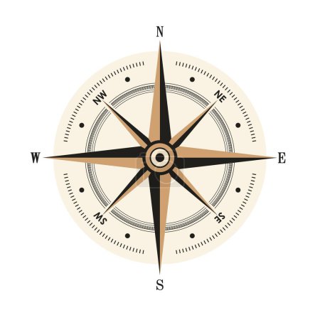 Photo for Vintage compass illustration isolated on white - Royalty Free Image