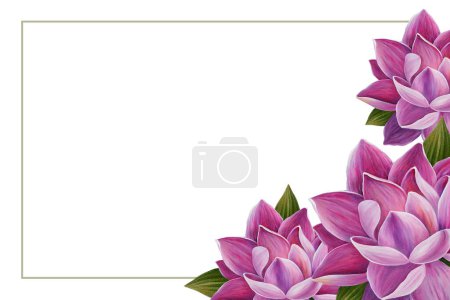 Photo for Beautiful greeting card template with lotus flowers - Royalty Free Image