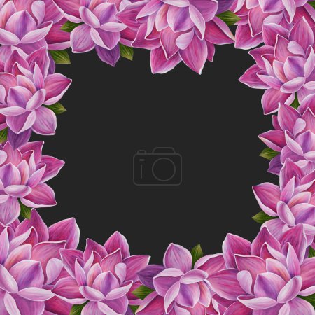 Photo for Hand Drawn Watercolor floral composition for invitation card design - Royalty Free Image