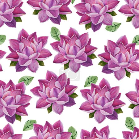 Foto de Beautiful seamless lotus pattern for background - Imagen libre de derechos