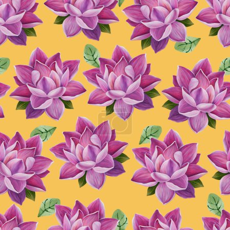 Photo for Beautiful seamless lotus pattern for background - Royalty Free Image