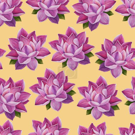 Photo for Beautiful seamless lotus pattern for background - Royalty Free Image