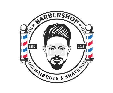 Photo for Barber shop logo design vector illustration - Royalty Free Image