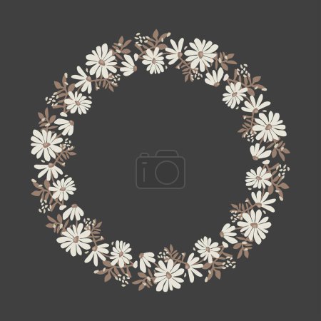 Photo for Round floral frame, vector illustration - Royalty Free Image
